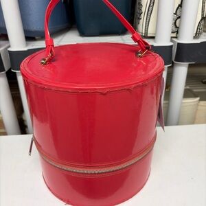 Retro MCM Red Patent Wig Case